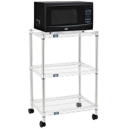 NEXEL Poly-Z-Brite 3-Tier Microwave Station Cart Kit, 24inL x 18inW x 36inH 243073